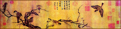 "Birdoj en vintro" de Cui Bai (Song-dinastio)